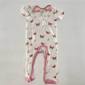 Kyte Baby Short Sleeve Romper- Butterfly 6-12 Month EUC